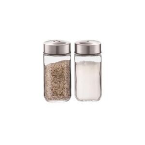 Glass Salt & Pepper Shaker Set – Classic Design with Stainless Steel Lids